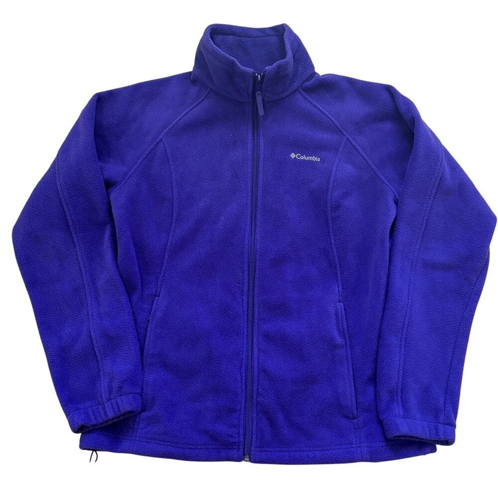 Columbia Womens Benton Springs Full Zip Fleece Jacket Purple Large RN69724